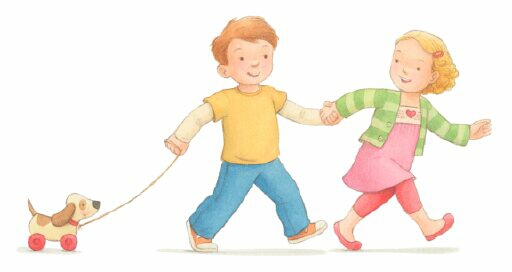 girl boy and dog Natalie Hinrichsen childrens illustrator advocate art - Dogodki