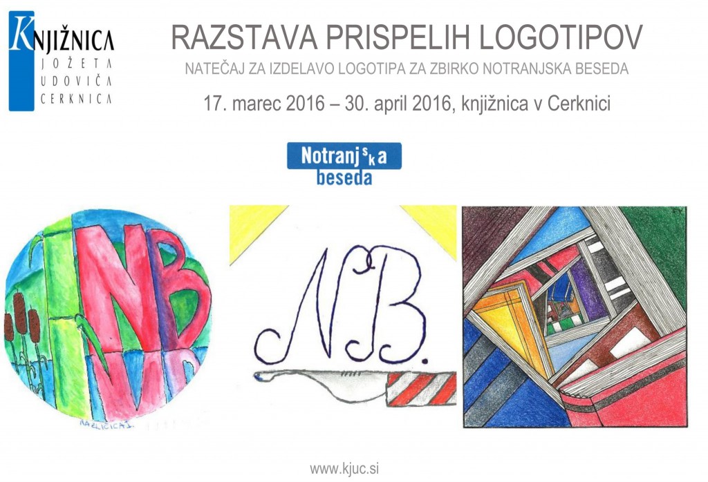 razstava logotipov 1024x698 - Razstava prispelih logotipov - natečaj za izdelavo logotipa za Zbirko notranjska beseda