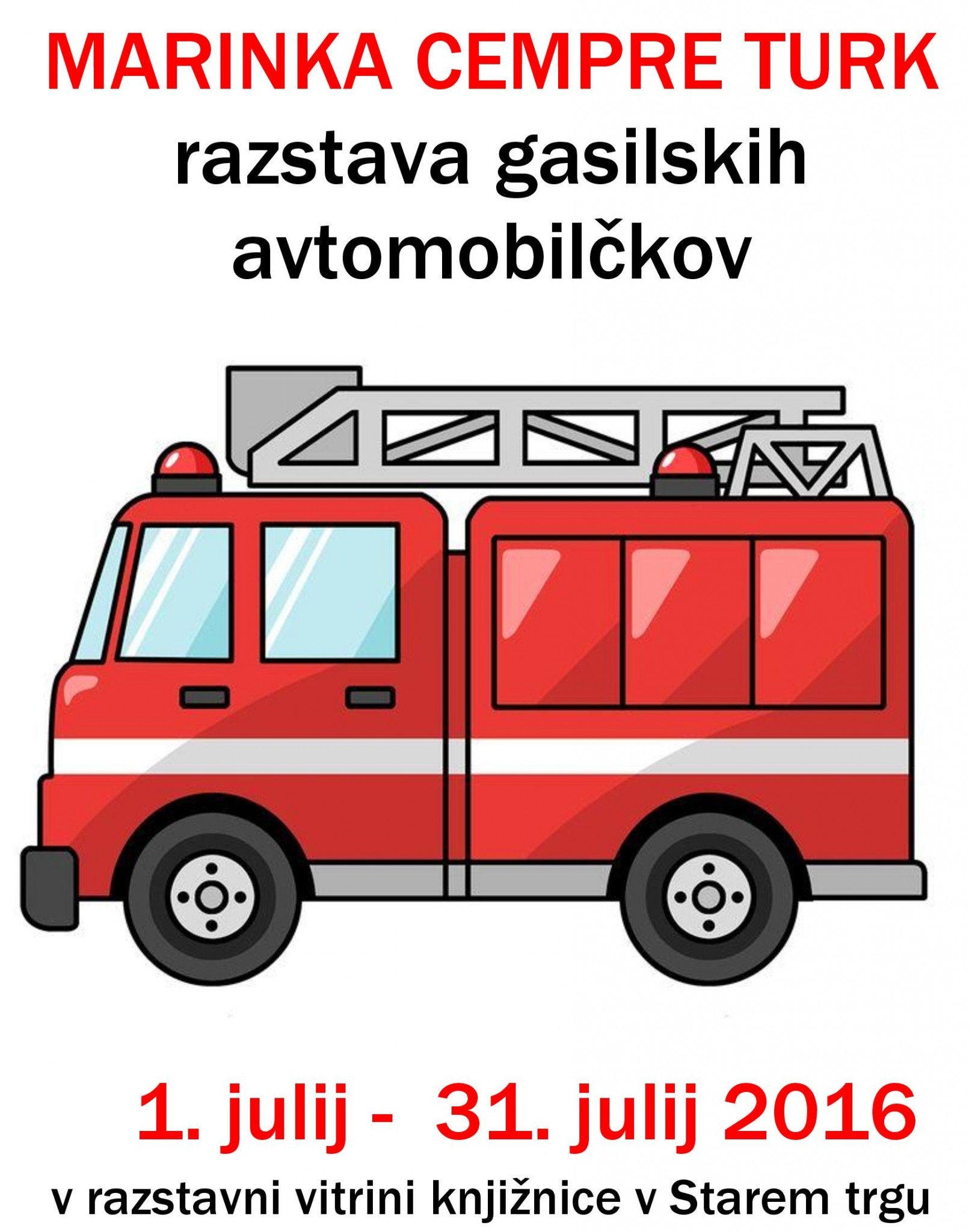 cover 1 - Marinka Cempre Turk - razstava gasilskih avtomobilčkov