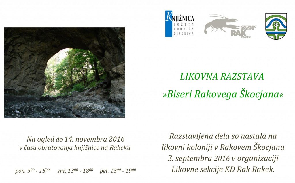 razstava napis 1024x637 - Biseri Rakovega Škocjana - likovna razstava