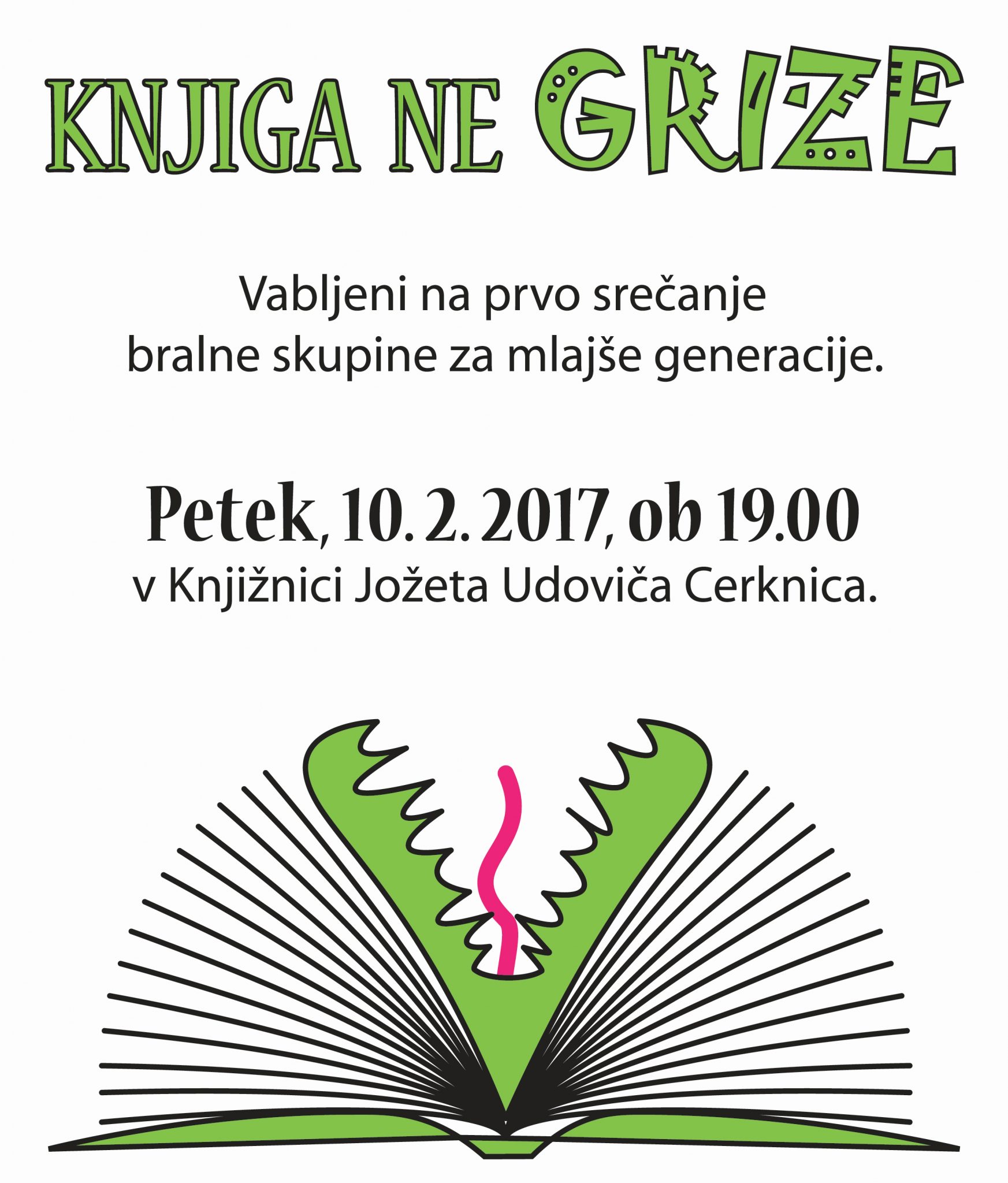 fbKNJIGA NE GRIZE small - Dogodki