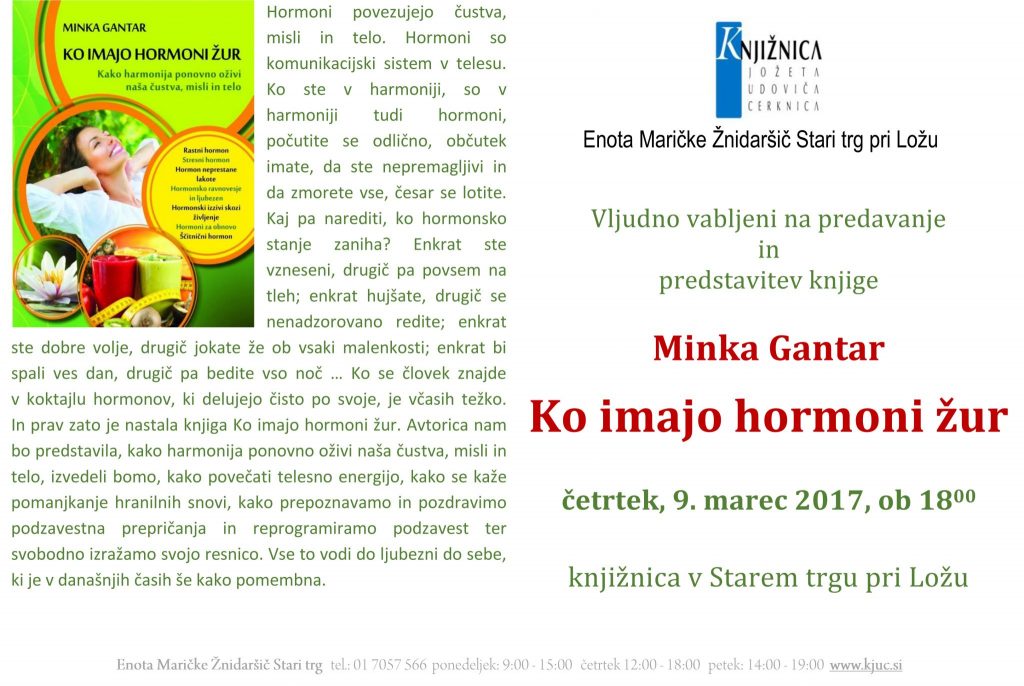 minka vabilo 1 1024x686 - Minka Gantar: Ko imajo hormoni žur