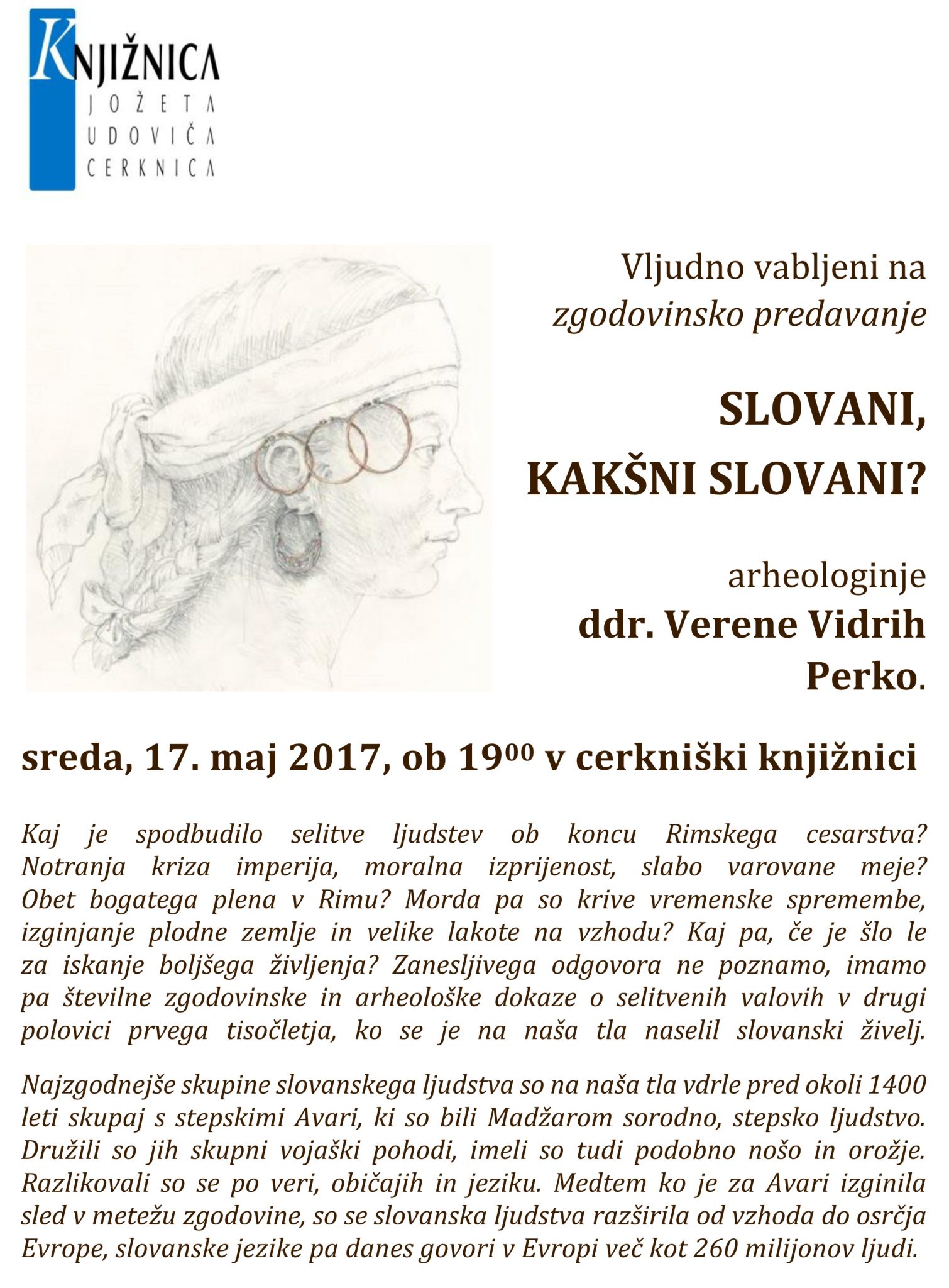 vabilo maj 2017 - Verena Vidrih Perko: Slovani, kakšni Slovani?