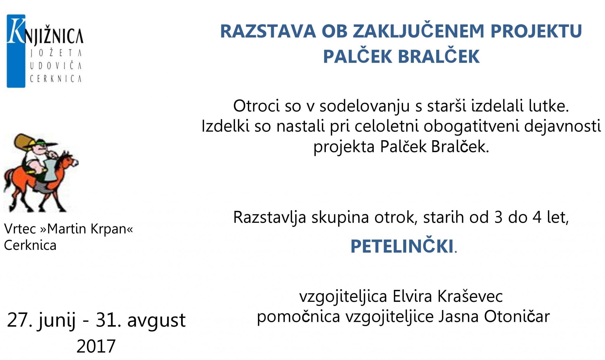 cover 1 - Razstava ob zaključenem projektu Palček Bralček