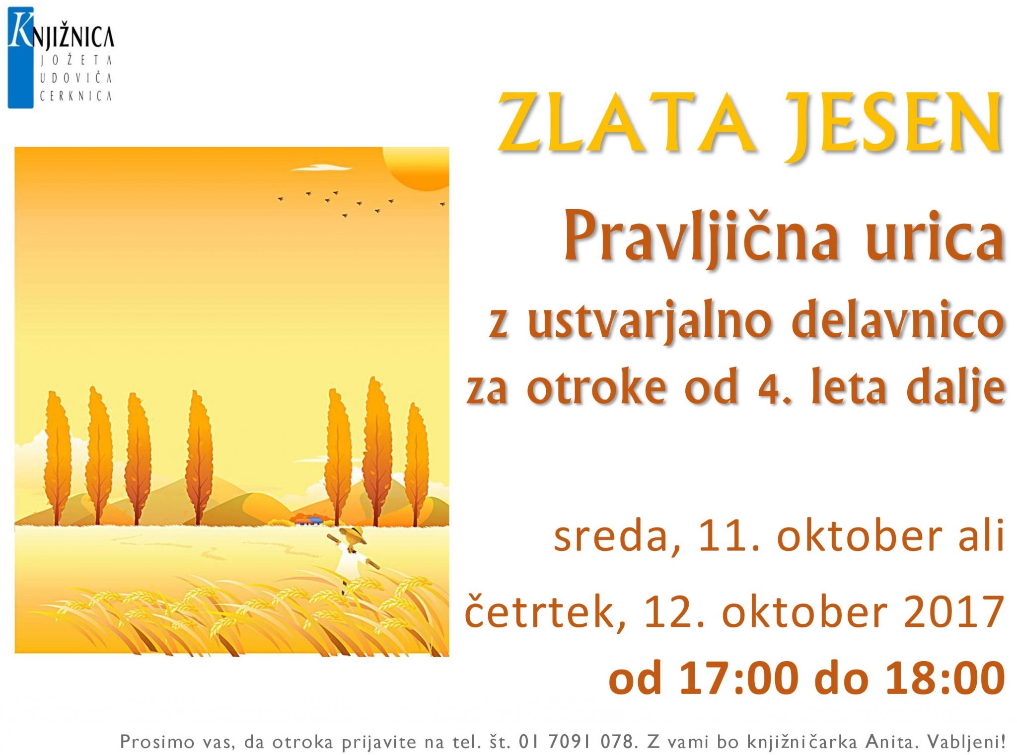 cover 11 - Zlata jesen - pravljična urica z ustvarjalno delavnico za otroke od 4. leta dalje