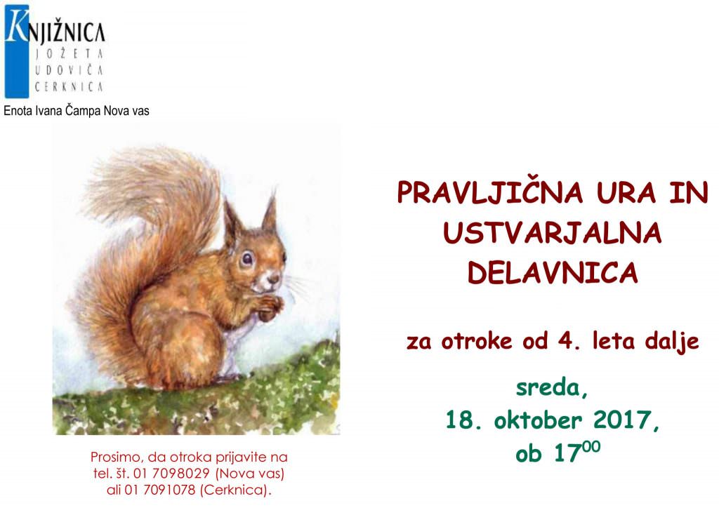 vabilo 1024x724 - Pravljična ura in ustvarjalna delavnica v Novi vasi