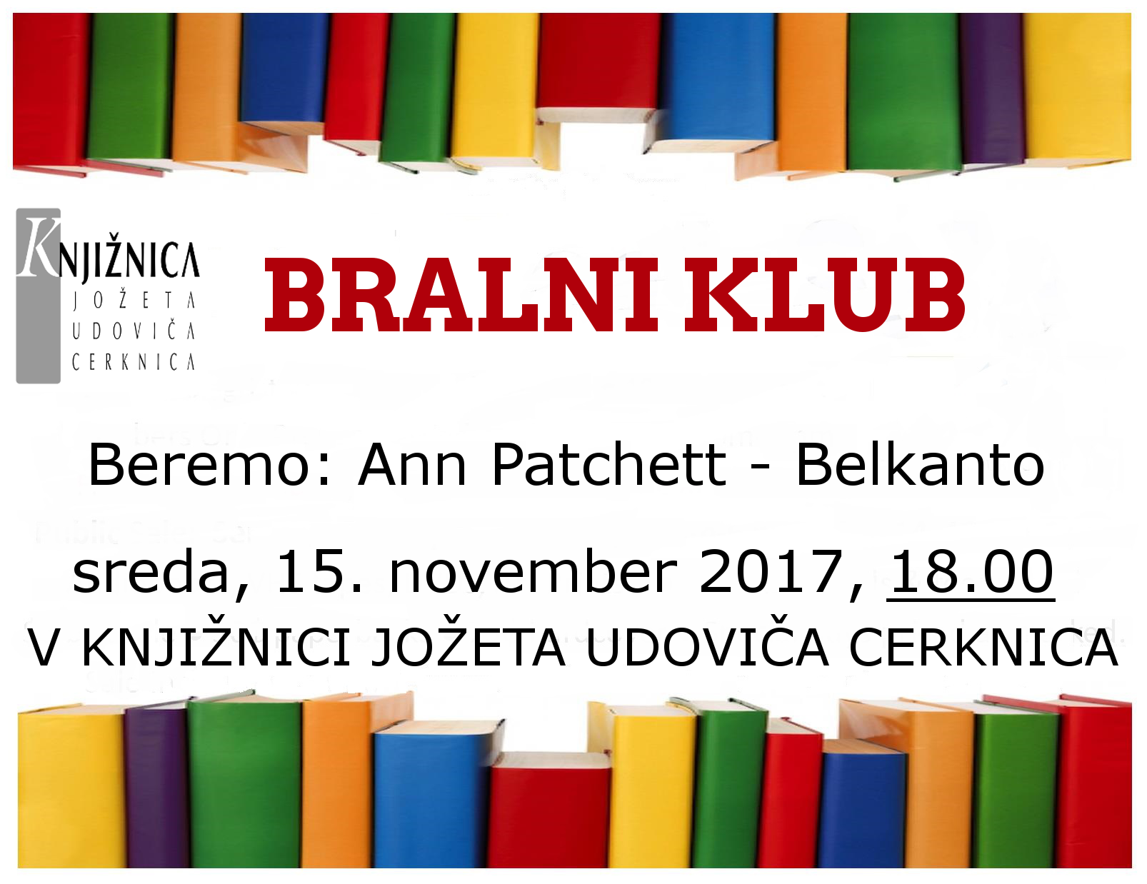 vabilo 3sestanek - Bralni klub: Ann Patchett - Belkanto