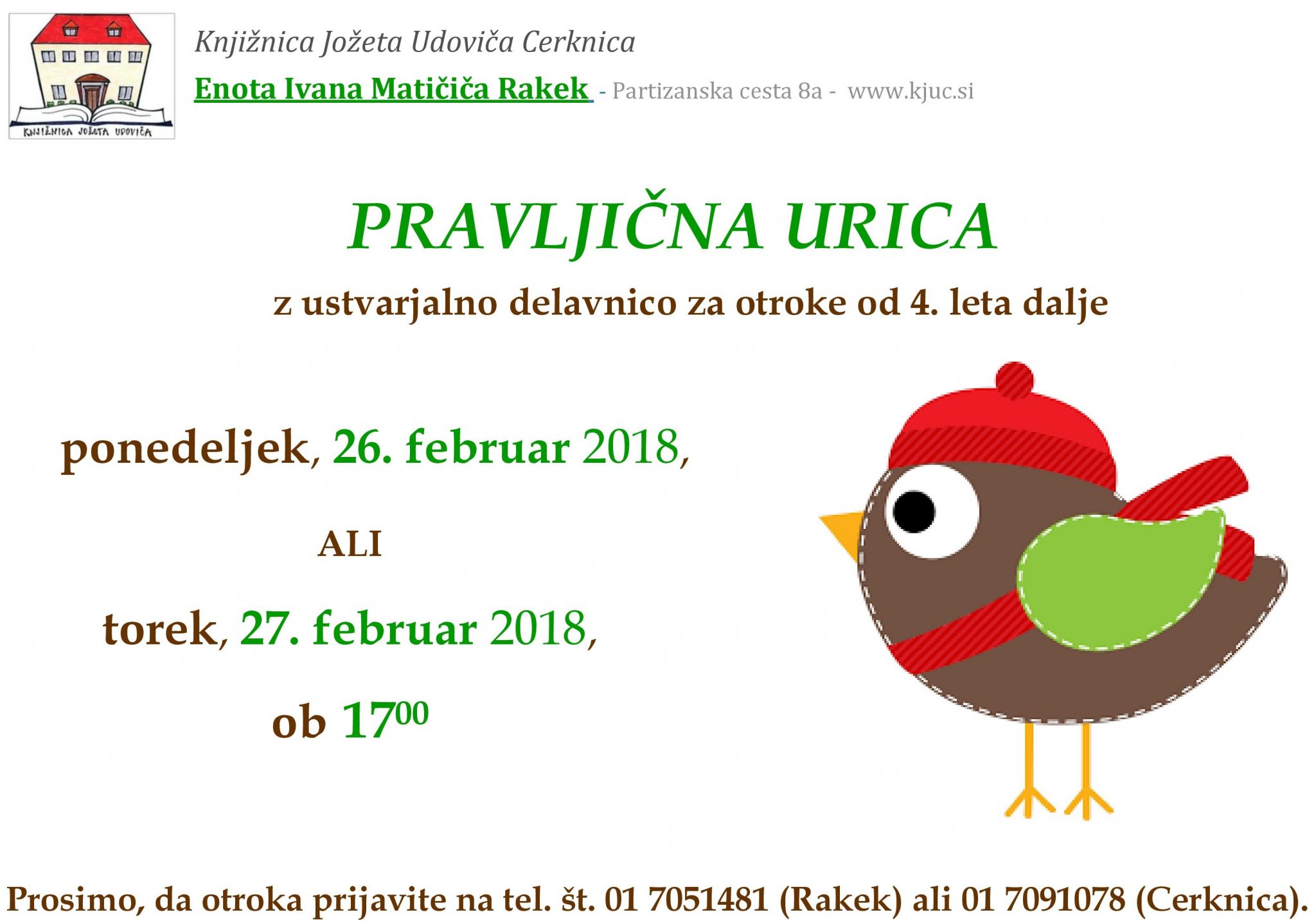 cover 4 - Pravljična urica z ustvarjalno delavnico za otroke od 4. leta dalje – Rakek