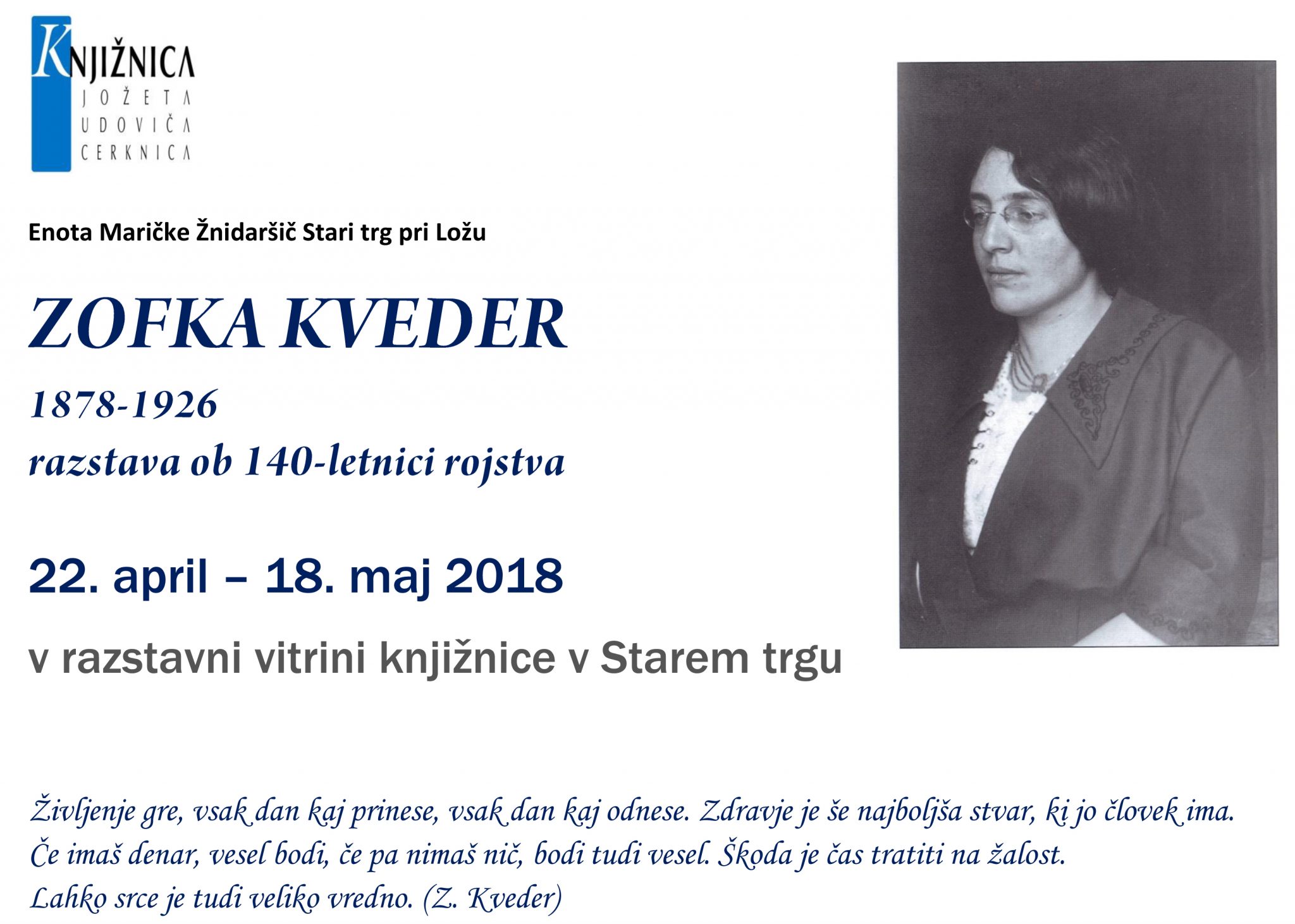 Zofka Kveder - Arhiv razstave