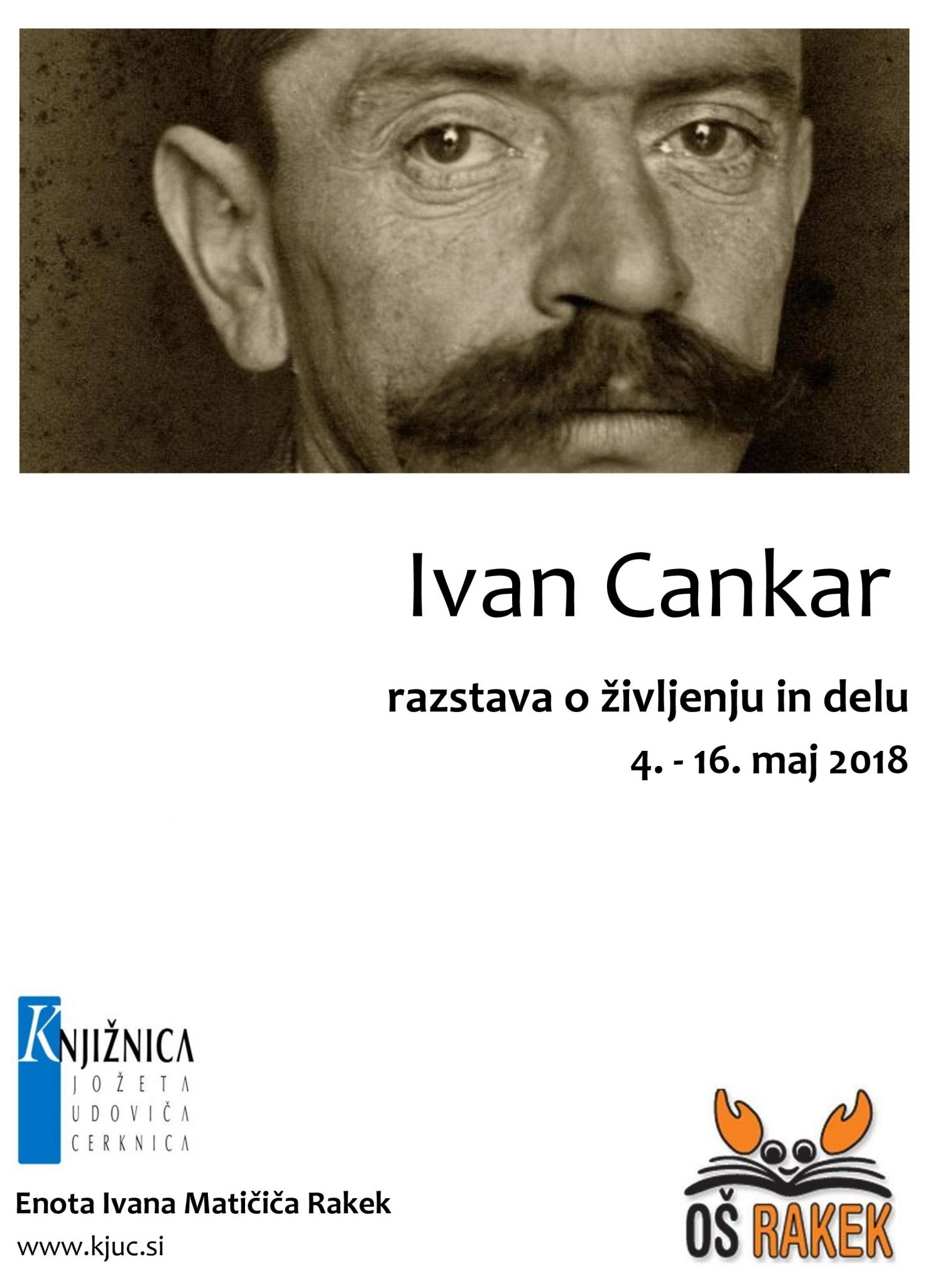 cover 1 - Ivan Cankar - razstava o življenju in delu - v sodelovanju z OŠ Rakek