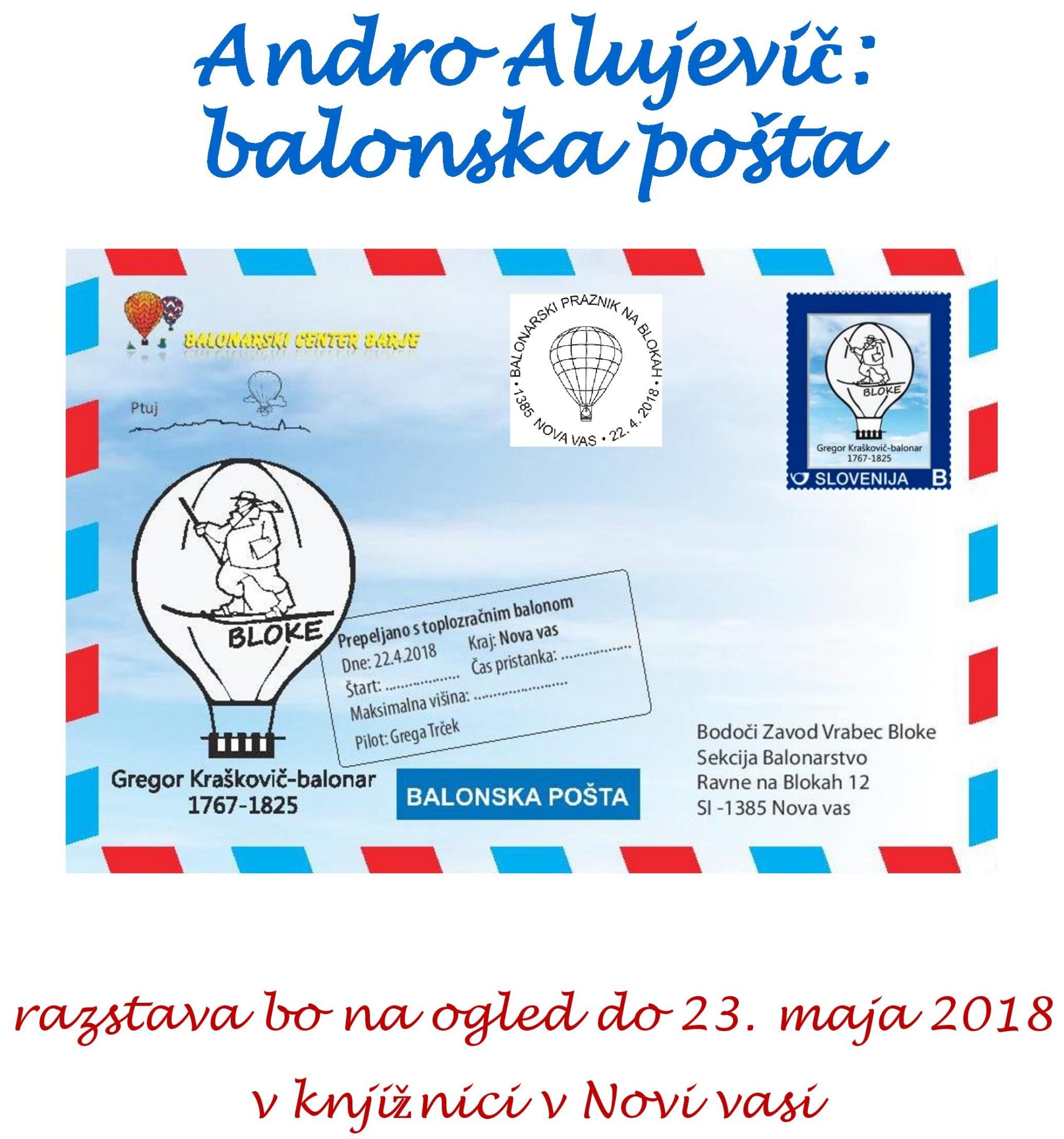 cover 3 - Andro Alujevič - balonska pošta - razstava