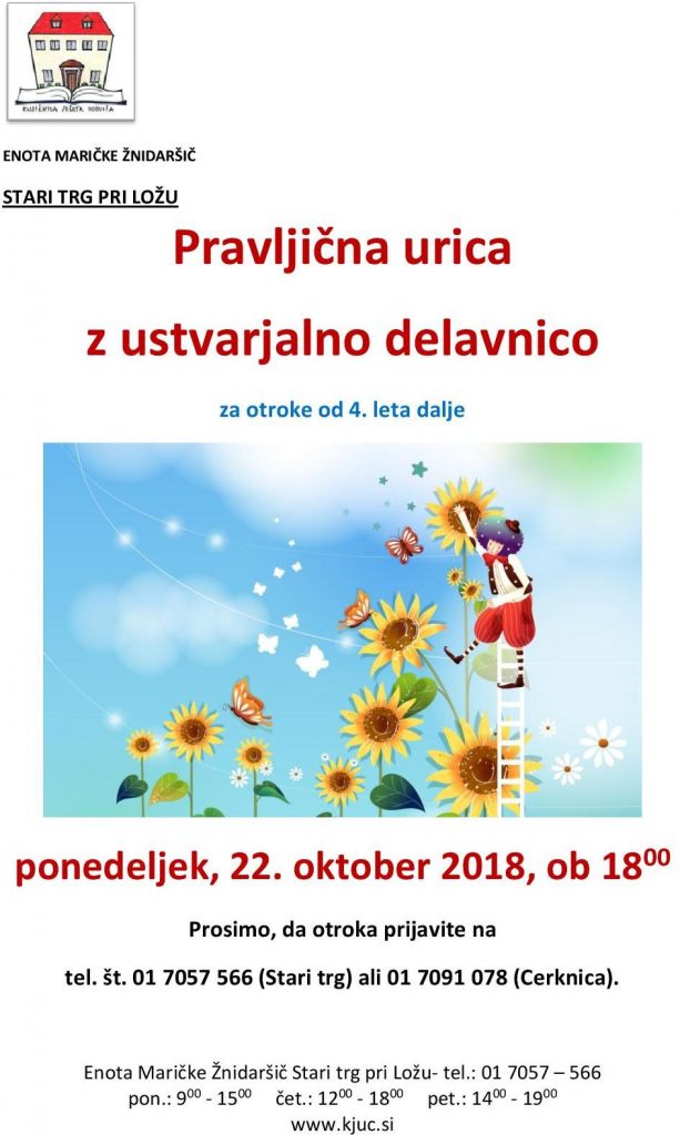 st pravljicna oktober2018 page 001 613x1024 - Pravljična urica in ustvarjalna delavnica za otroke od 4. leta dalje