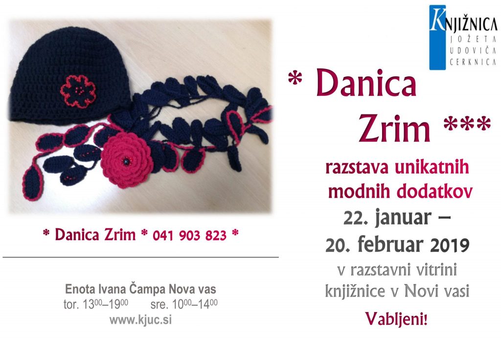 Danica Zrim vabilo 1024x691 - Danica Zrim - razstava unikatnih modnih dodatkov