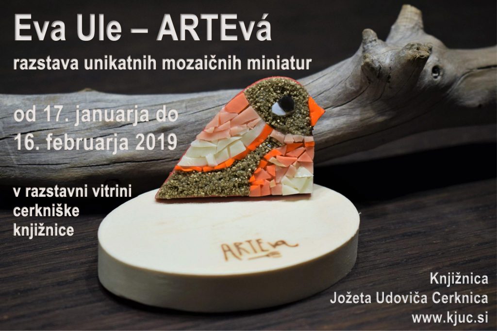 Eva Ule vabilo 1024x683 - Eva Ule – ARTEvá - razstava unikatnih mozaičnih miniatur