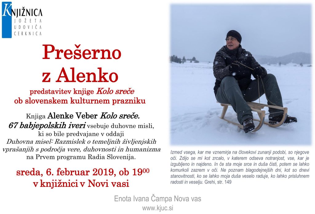 Prešerno z Alenko 1024x696 - Prešerno z Alenko - predstavitev knjige Kolo sreče