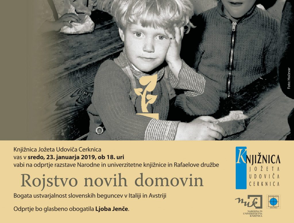 RND vabilo 195x148mm web 1024x777 - Otvoritev razstave Rojstvo novih domovin – bogata ustvarjalnost slovenskih beguncev v Italiji in Avstriji