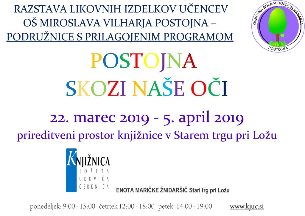 RAZSTAVA LIKOVNIH IZDELKOV UČENCEV 1024x725 - Postojna skozi naše oči - Razstava likovnih izdelkov učencev OŠ Miroslava Vilharja Postojna – Podružnice s prilagojenim programom