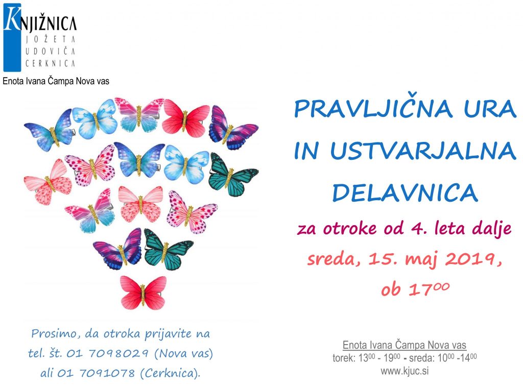 nv pravljicna maj2019 1024x756 - Pravljična ura in ustvarjalna delavnica za otroke od 4. leta dalje