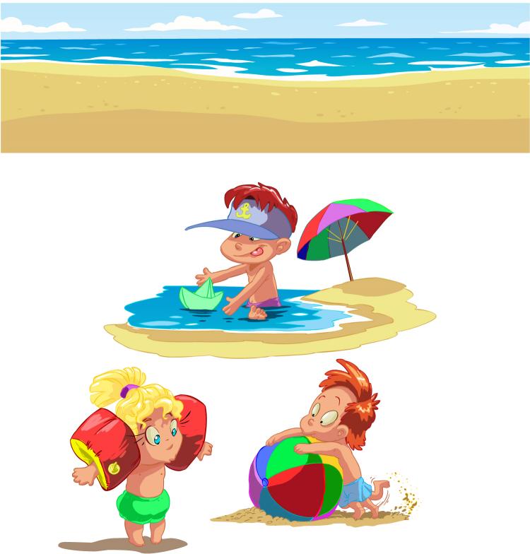 free vector cartoon children summer beach vector 094358 01 - Dogodki