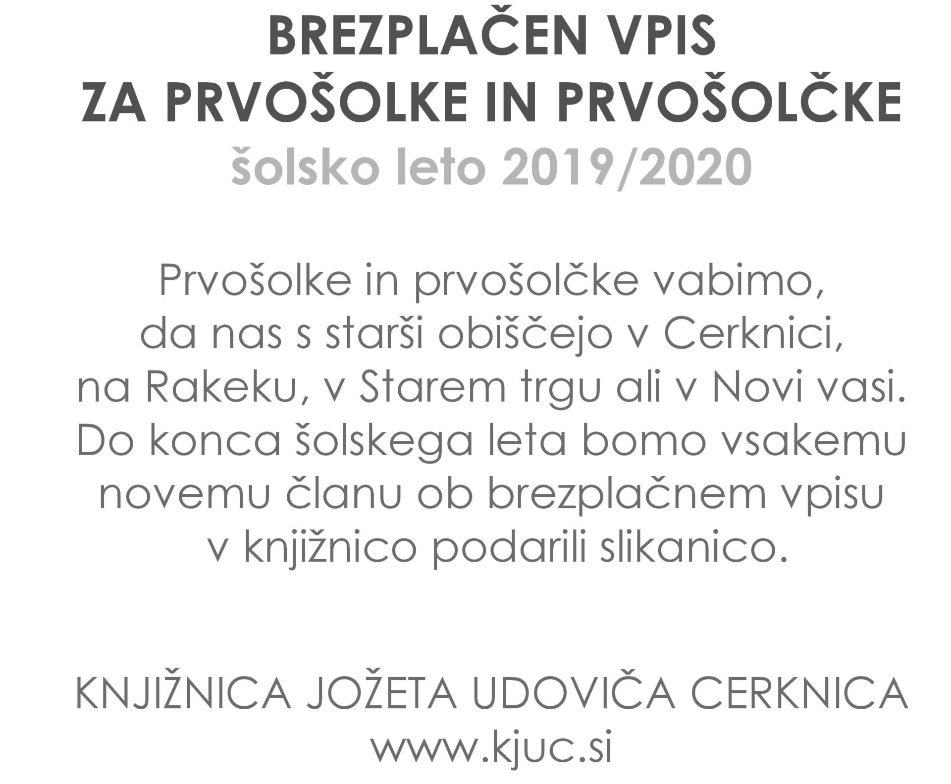 cover 2 - Brezplačen vpis za prvošolke in prvošolčke