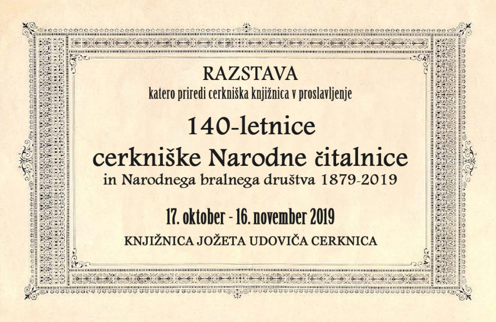 razstava copy 1024x664 - 140-letnica cerkniške Narodne čitalnice in Narodnega bralnega društva 1879‒2019