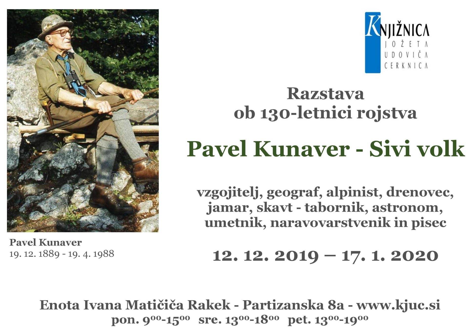 cover 3 - Razstava ob 130-letnici rojstva Pavla Kunaverja – Sivega volka