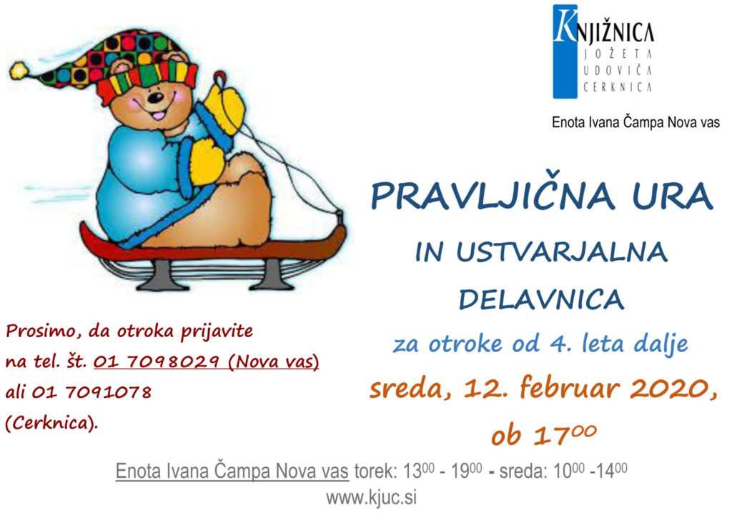 Pravljična NV feb2020 1024x721 - Pravljična ura in ustvarjalna delavnica za otroke od 4. leta dalje