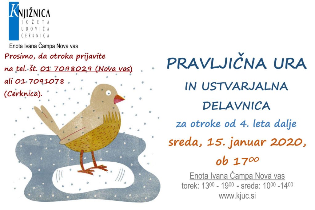 vabilo copy 1024x683 - Pravljična ura in ustvarjalna delavnica za otroke od 4. leta dalje