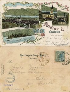 Cerknica 1898 229x300 - Stare razglednice Cerknice iz naše Domoznanske zbirke