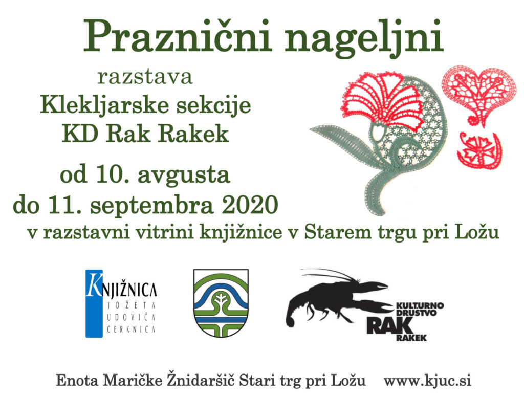 Praznični nageljni razstava 1024x774 - Praznični nageljni - razstava Klekljarske sekcije KD Rak Rakek