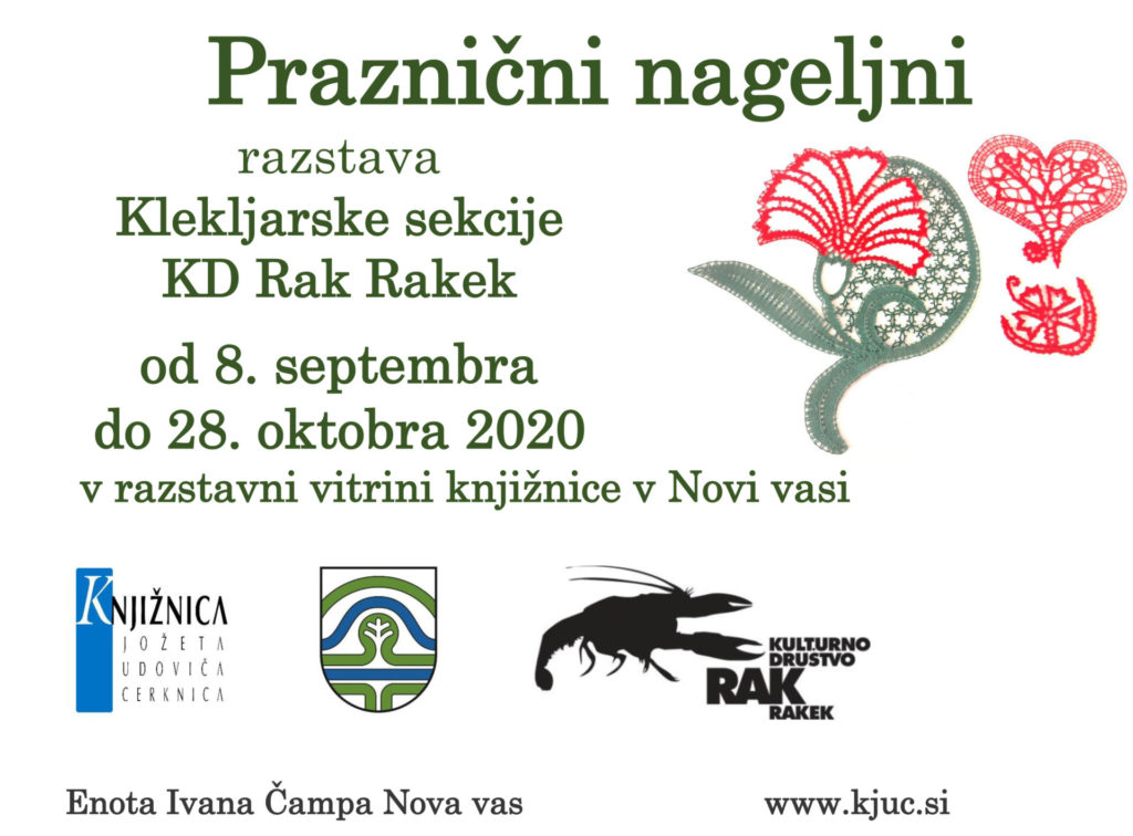 Praznicni nageljni razstava Nova vas 1024x756 - Praznični nageljni – razstava Klekljarske sekcije KD Rak Rakek