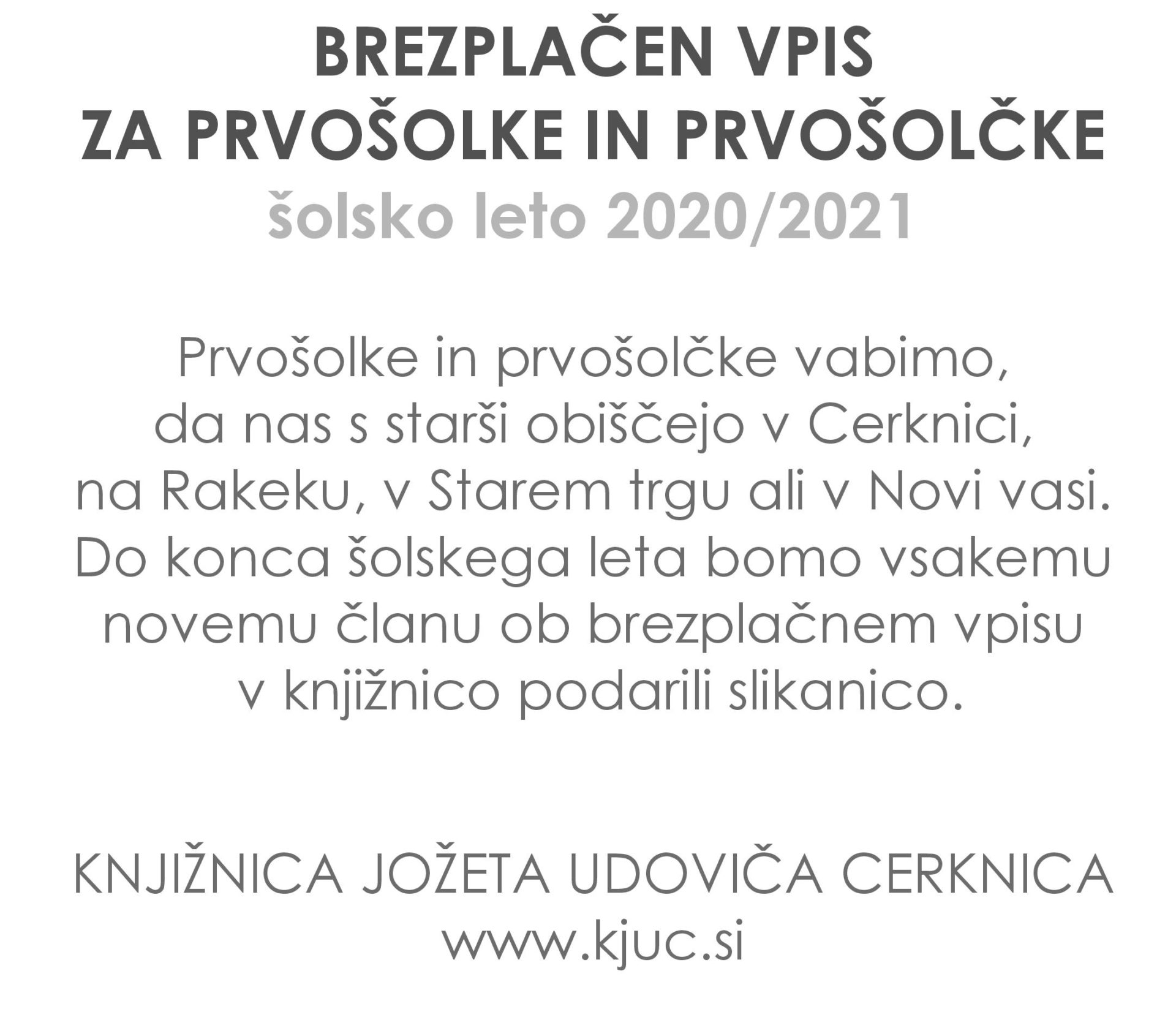 cover prvosolci - Brezplačen vpis za prvošolke in prvošolčke