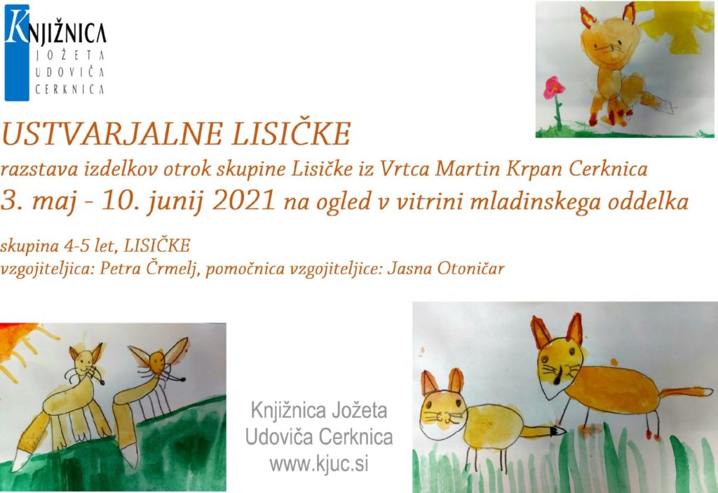 USTVARJALNE LISICKE 1 1024x703 - Ustvarjalne lisičke - razstava izdelkov otrok skupine Lisičke iz Vrtca Martin Krpan Cerknica