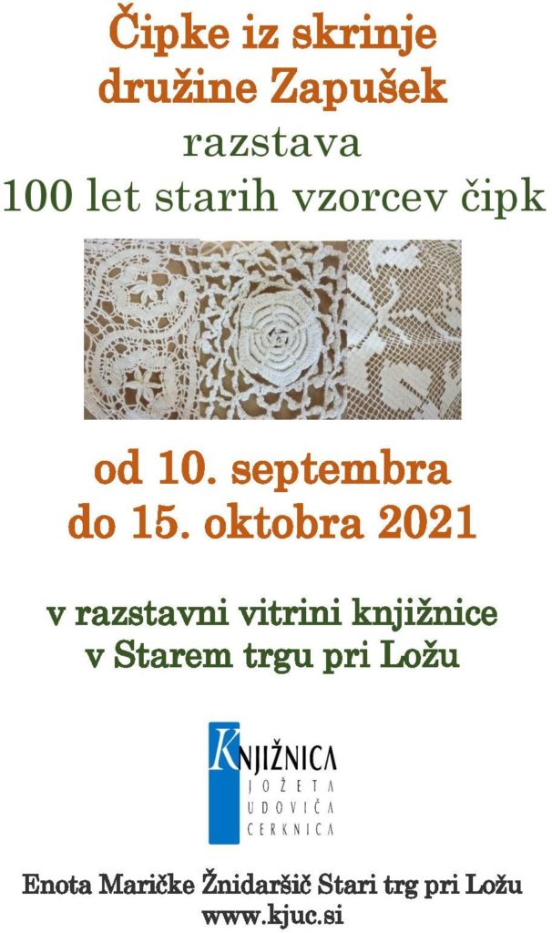 Cipke iz skrinje1 page 001 606x1024 - Čipke iz skrinje družine Zapušek - razstava 100 let starih vzorcev čipk