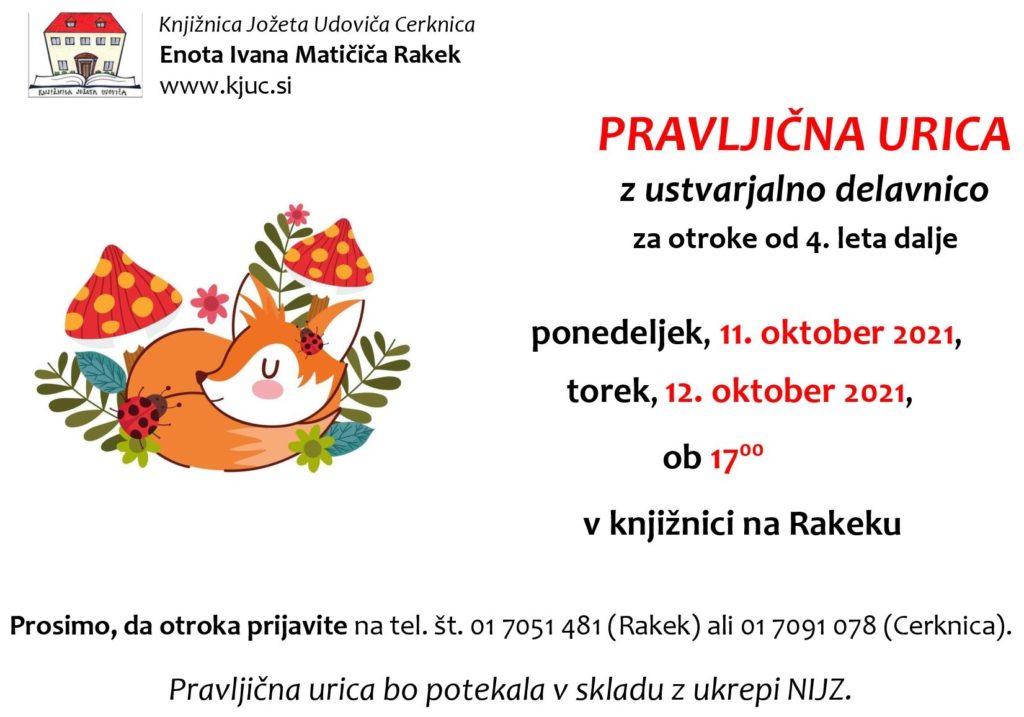 cover 2 1024x717 - Pravljična urica z ustvarjalno delavnico za otroke od 4. leta dalje – Rakek