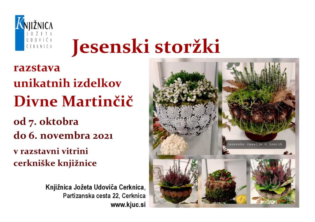 Jesenski storzki page 001 1024x724 - Jesenski storžki - razstava unikatnih izdelkov Divne Martinčič