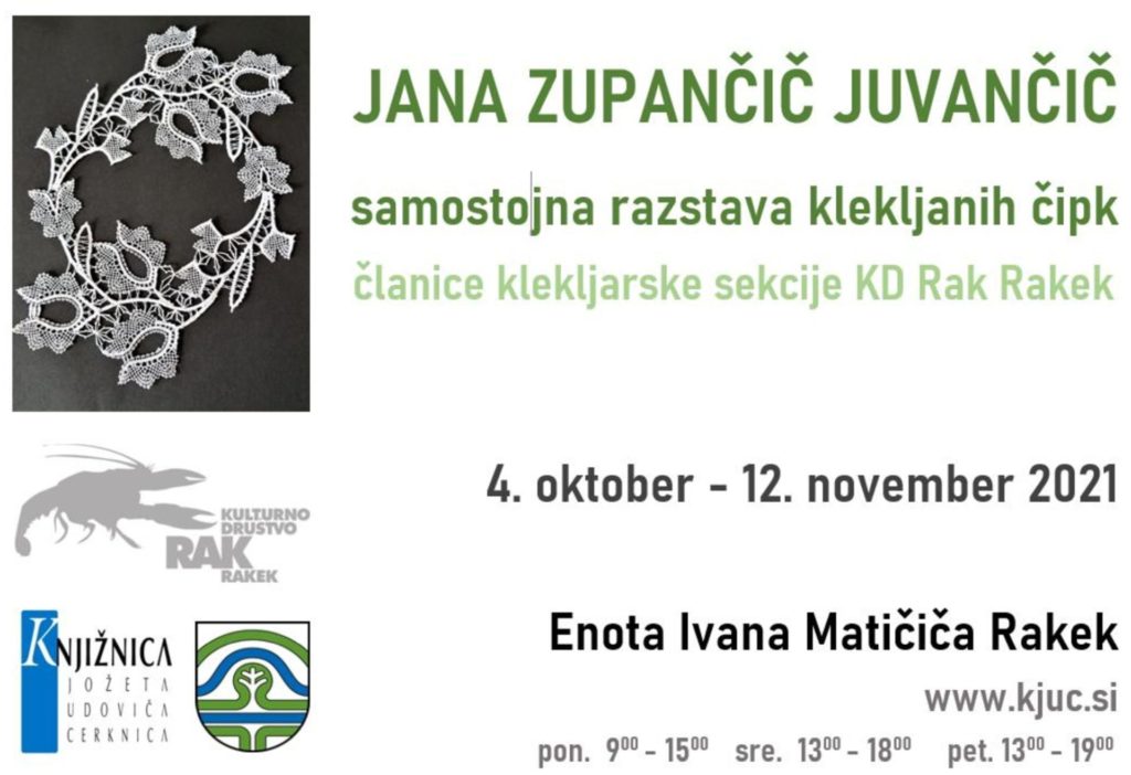 cover 2 1024x702 - Jana Zupančič Juvančič - samostojna razstava klekljanih čipk