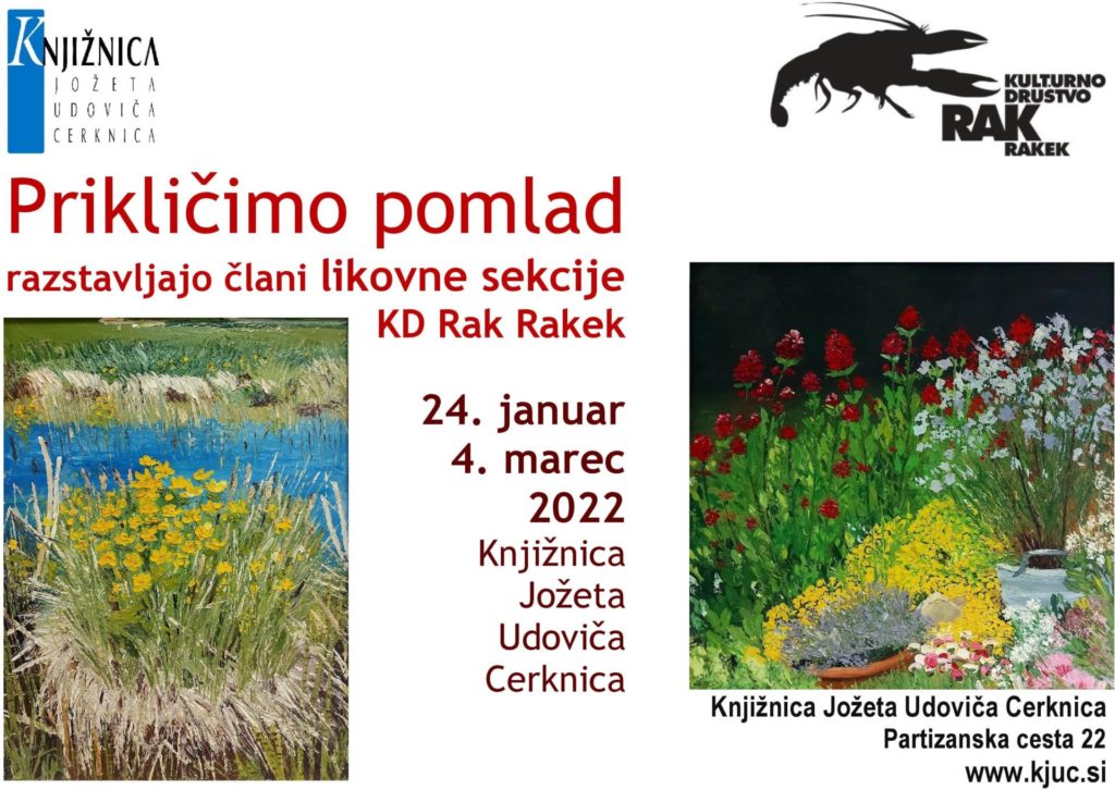 Priklicimo pomlad jan mar 2022 page 001 1024x726 - Prikličimo pomlad - razstavljajo člani likovne sekcije  KD Rak Rakek