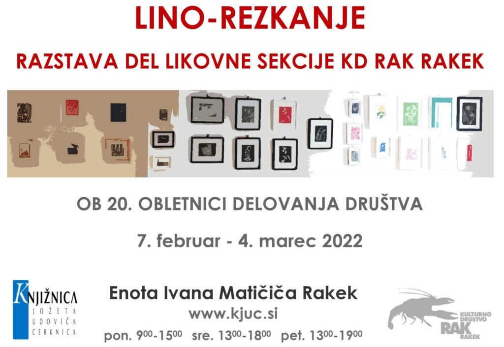cover 1 1024x707 - Lino-rezkanje: razstava del likovne sekcije KD Rak Rakek