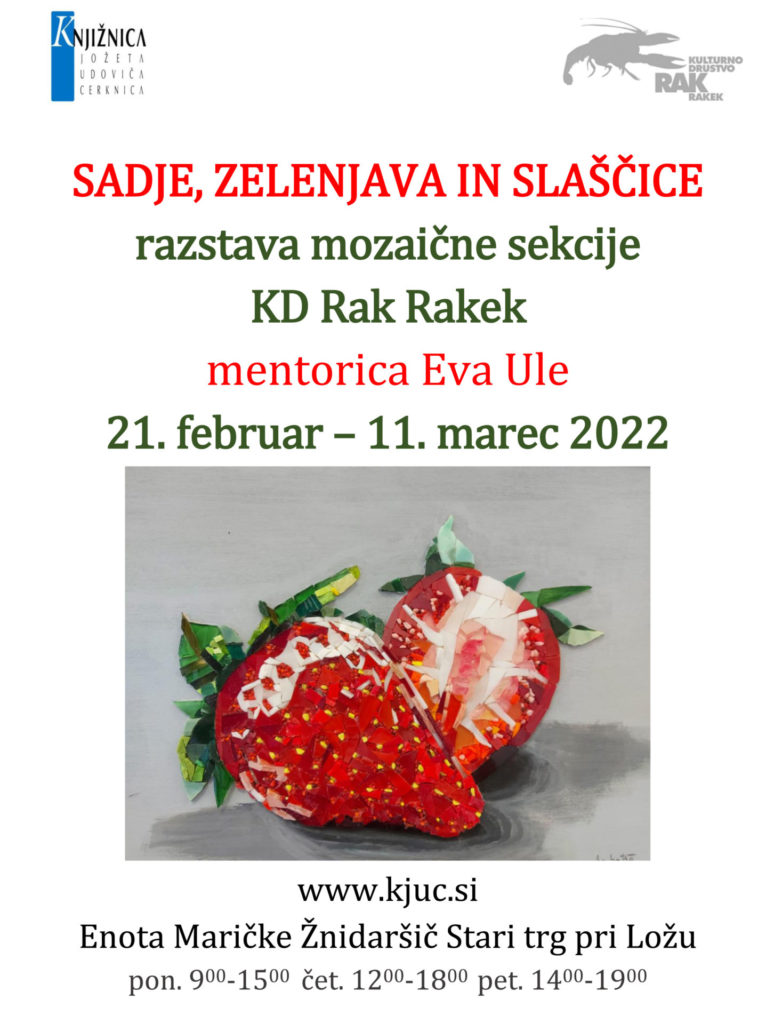 mozaiki sadje 774x1024 - Sadje, zelenjava, slaščice - razstava mozaične sekcije KD Rak Rakek