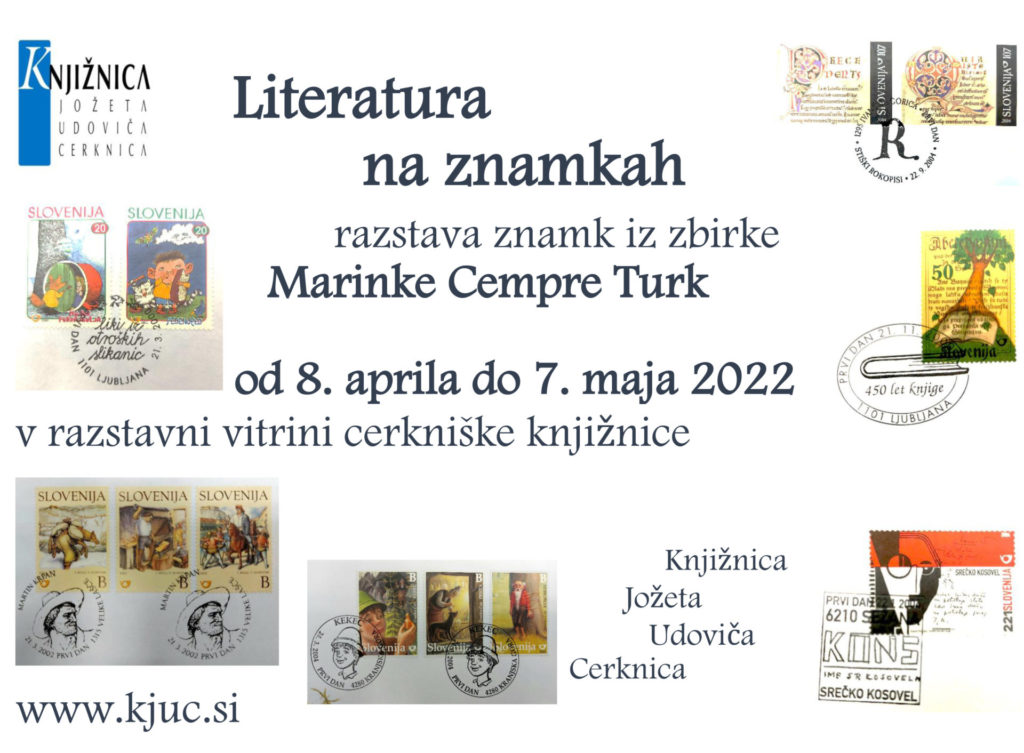 Literatura na znamkah 1024x753 - Literatura na znamkah - razstava znamk iz zbirke Marinke Cempre Turk