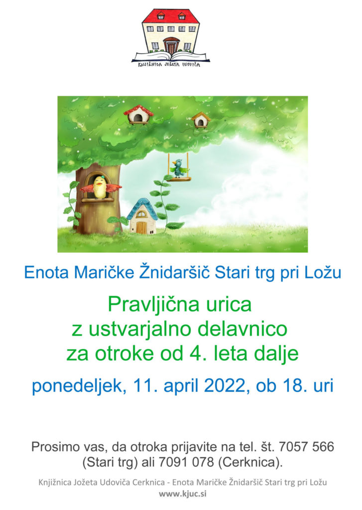 vabilo st april 22 1 727x1024 - Pravljična urica z ustvarjalno delavnico za otroke od 4. leta dalje