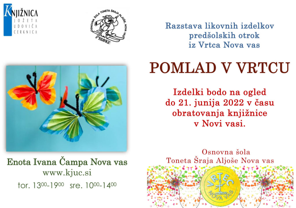Vrtec Nova vas 1024x721 - Pomlad v vrtcu - razstava likovnih izdelkov predšolskih otrok iz Vrtca Nova vas