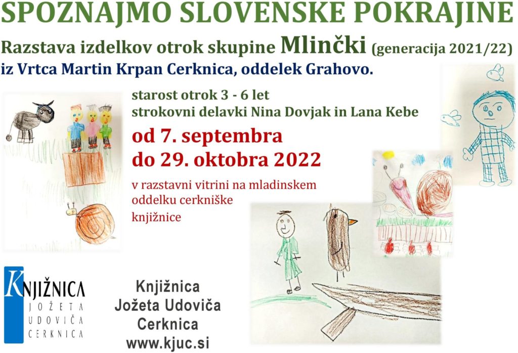Mlincki sept okt 2022 1024x698 - Spoznajmo slovenske pokrajine - razstava izdelkov otrok skupine Mlinčki