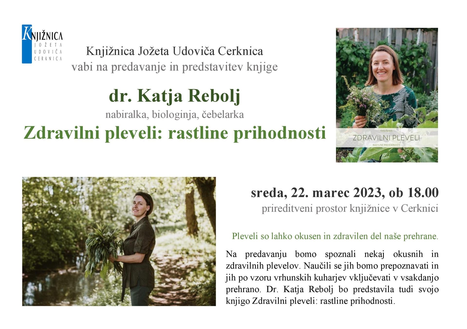 Vabilo Katja Rebolj A5 1 page 001 1 - Katja Rebolj: Zdravilni pleveli - rastline prihodnosti