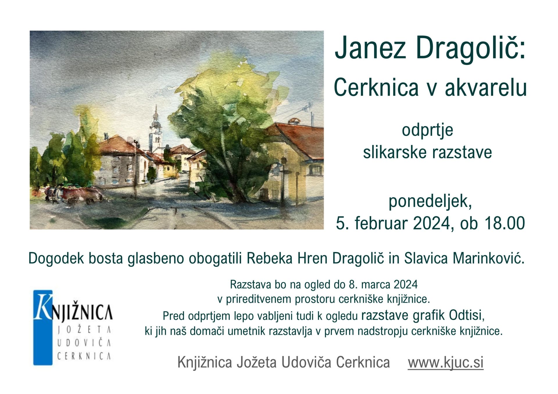 Janez Dragolic vabilo page 001 - Janez Dragolič: Cerknica v akvarelu - odprtje slikarske razstave