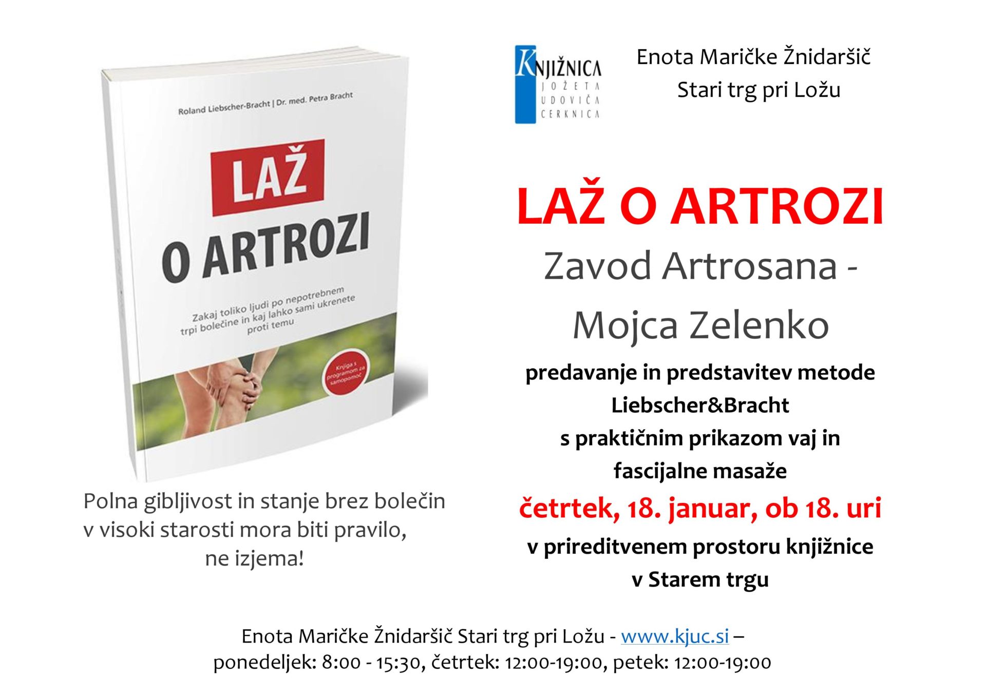Laz o artrozi page 001 - Artrosana, Mojca Zelenko: Laž o artrozi - predavanje in predstavitev knjige