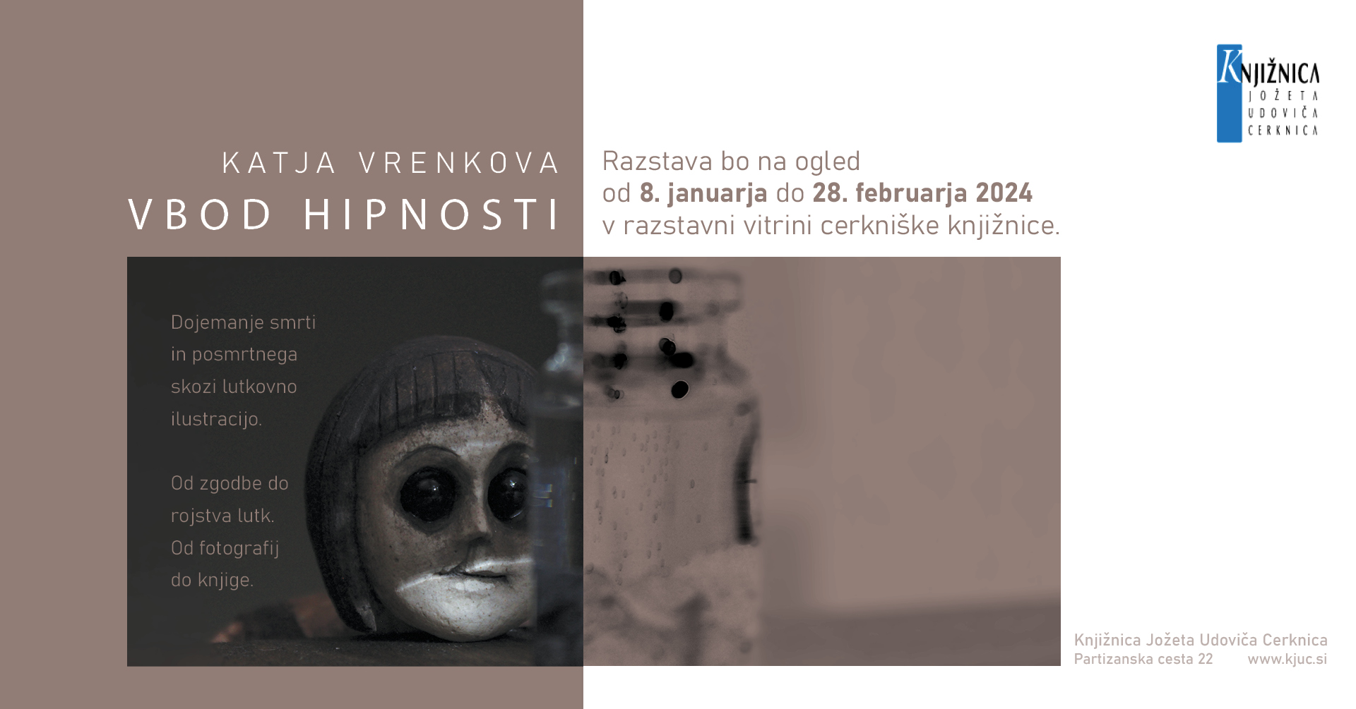 fb event Rakek - Katja Vrenkova: Vbod hipnosti – razstava lutkovnih ilustracij iz avtorske knjige Vbod hipnosti