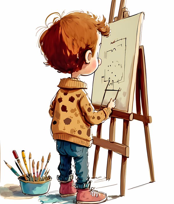 boy painting illustration - VSI DOGODKI