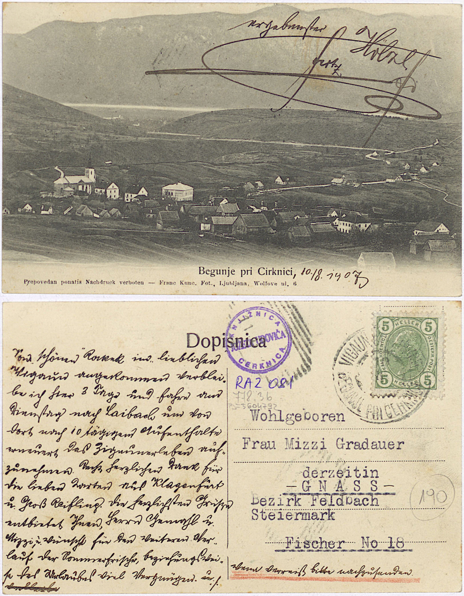 Begunje 1907 0810 5604792 0081 2 - Begunje pri Cerknici